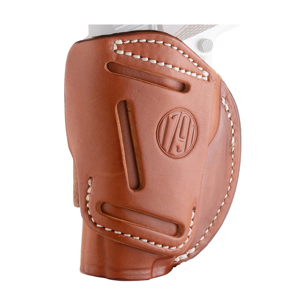 1791 gunleather 4wh1cbrr 4 way iwb/owb 01 classic brown leather belt clip fits 3 4" barrel 1911 1791 Gunleather 4WH1CBRR 4-Way IWB/OWB 01 Classic Brown Leather Belt Clip Sports South item 112338