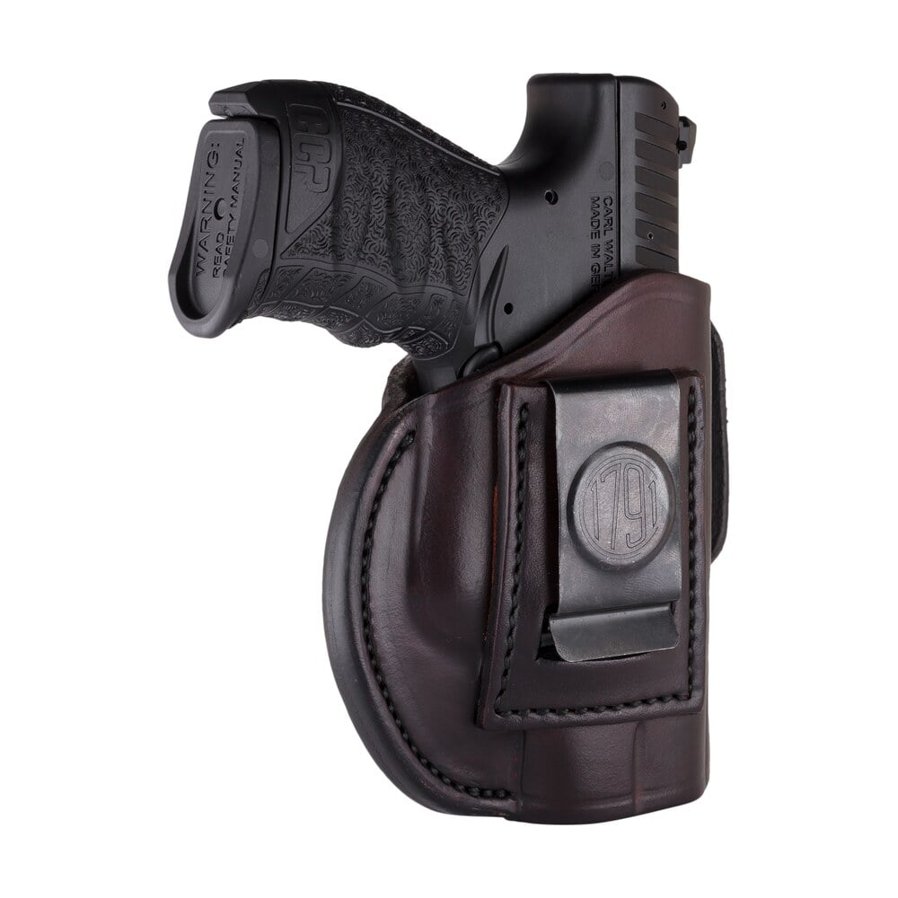 1791 gunleather 4wh3sbrr 4 way iwb/owb size 03 signature brown leather belt clip compatible w/glock 26/ruger lc9/s&w m&p shield/2.0 9/40 right hand 1791 Gunleather 4WH3SBRR 4-Way IWB/OWB Size 03 Signature Brown Leather Belt Clip Compatible Sports South item 112343