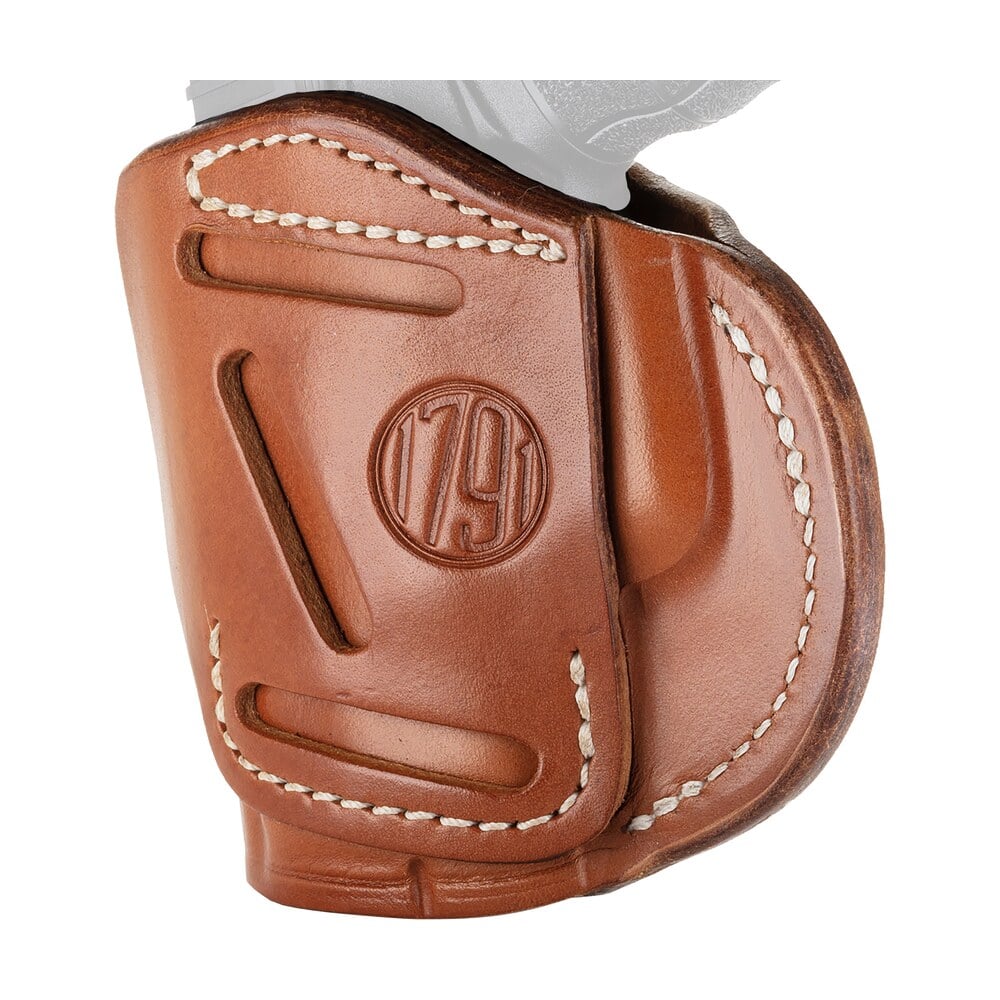 1791 gunleather 4wh4cbrr 4 way iwb/owb size 04 classic brown leather belt clip compatible w/glock 26/springfield xd/xds/s&w shield plus right hand 1791 Gunleather 4WH4CBRR 4-Way IWB/OWB Size 04 Classic Brown Leather Belt Clip Compatible Sports South item 112347
