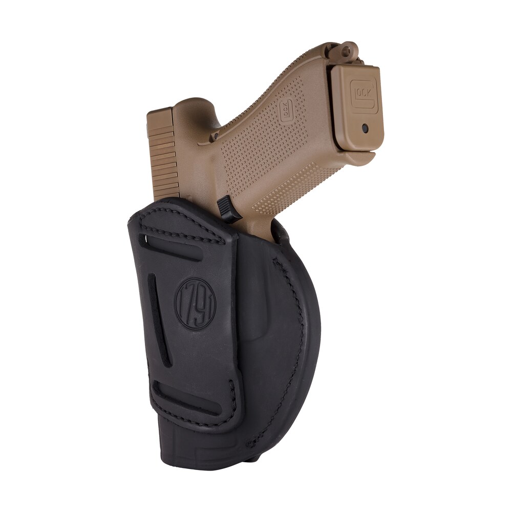 1791 gunleather 4wh5sblr 4 way iwb/owb 05 stealth black leather belt clip fits s&w m&p/springfield xd/glock 17/hk vp9 1791 Gunleather 4WH5SBLR 4-Way IWB/OWB 05 Stealth Black Leather Belt Clip Sports South item 112348