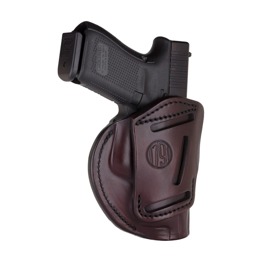 1791 gunleather 4wh5sbrr 4 way iwb/owb 05 signature brown leather belt clip fits s&w m&p/springfield xd/glock 17/hk vp9 1791 Gunleather 4WH5SBRR 4-Way IWB/OWB 05 Signature Brown Leather Belt Clip Sports South item 112349