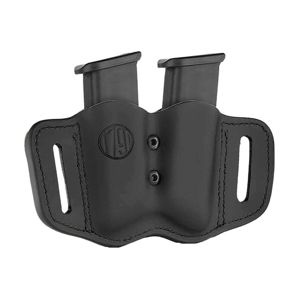 1791 gunleather magf22sbla mag f double mag holster stealth black leather belt slide compatible w/ double stack ambidextrous 1791 Gunleather MAGF22SBLA MAG-F Double Mag Holster Stealth Black Leather Belt Slide Compatible Sports South item 112430