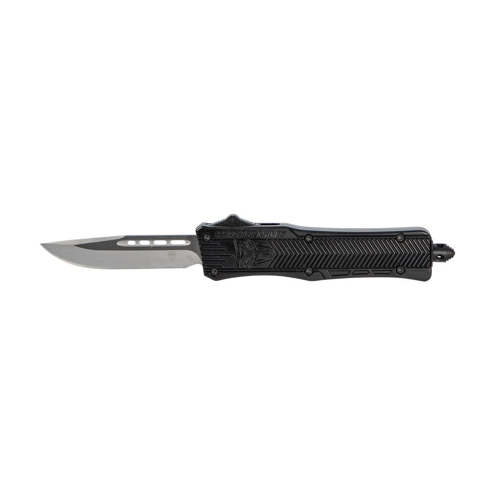 cobratec knives sbctk1sdns ctk 1 small 2.75" otf drop point plain d2 steel blade/black aluminum handle features glass breaker includes pocket clip CobraTec Knives SBCTK1SDNS CTK-1 Small 2.75" OTF Drop Point Plain D2 Steel Blade/Black Aluminum Sports South item 112472