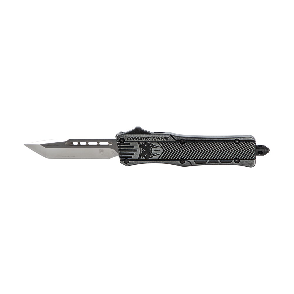 cobratec knives sswctk1stns ctk 1 small 2.75" otf tanto plain d2 steel blade/black stonewashed aluminum handle features glass breaker includes pocket clip CobraTec Knives SSWCTK1STNS CTK-1 Small 2.75" OTF Tanto Plain D2 Steel Blade/Black Stonewashed Sports South item 112477