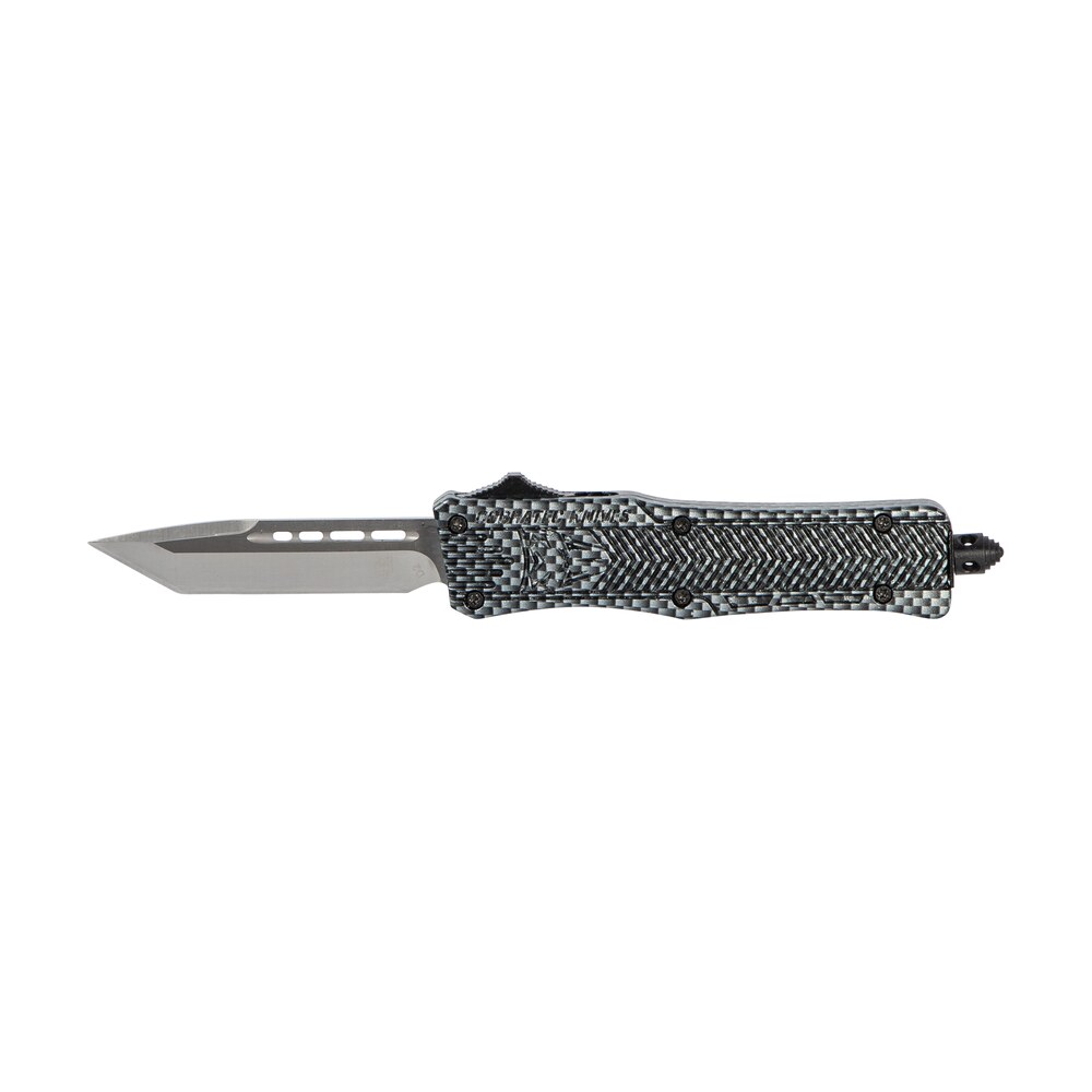 cobratec knives scfctk1stns ctk 1 small 2.75" otf tanto plain d2 steel blade/carbon fiber aluminum handle features glass breaker includes pocket clip CobraTec Knives SCFCTK1STNS CTK-1 Small 2.75" OTF Tanto Plain D2 Steel Blade/Carbon Fiber Sports South item 112478