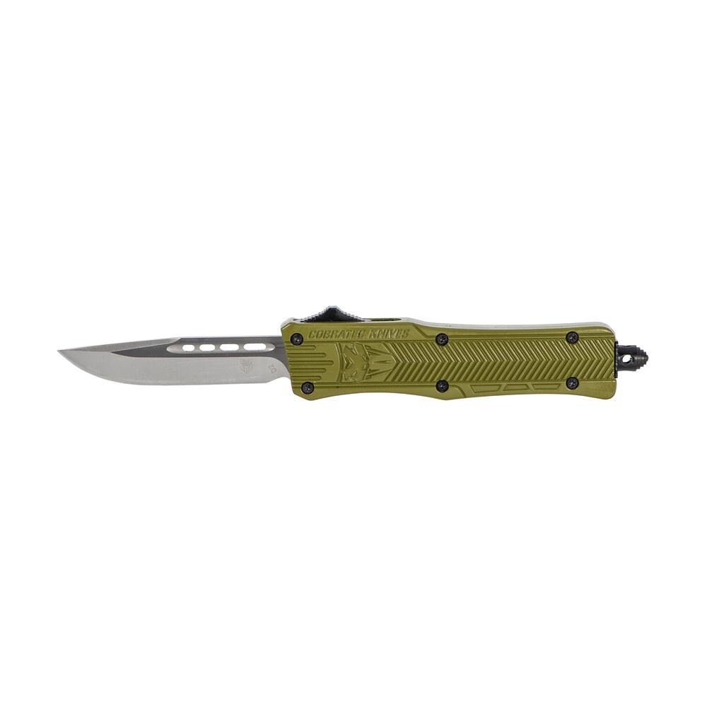 cobratec knives sodctk1sdns ctk 1 small 2.75" otf drop point plain d2 steel blade/od green aluminum handle features glass breaker includes pocket clip CobraTec Knives SODCTK1SDNS CTK-1 Small 2.75" OTF Drop Point Plain D2 Steel Blade/OD Green Sports South item 112479
