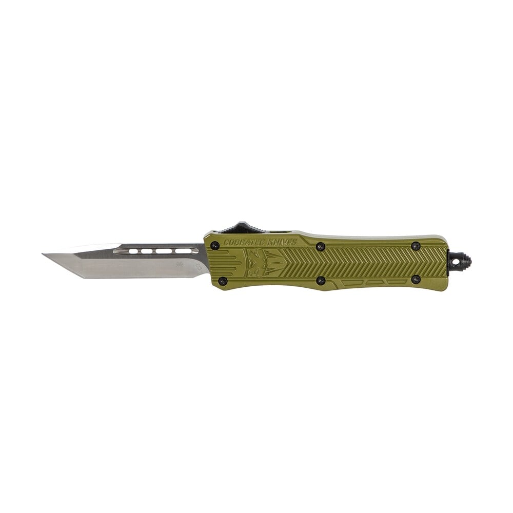 cobratec knives sodctk1stns ctk 1 small 2.75" otf tanto plain d2 steel blade/od green aluminum handle features glass breaker includes pocket clip CobraTec Knives SODCTK1STNS CTK-1 Small 2.75" OTF Tanto Plain D2 Steel Blade/OD Green Aluminum Sports South item 112481