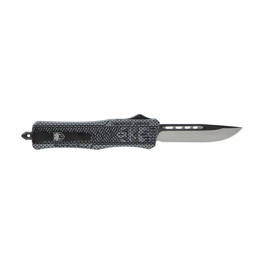 cobratec knives mcfctk1mdns ctk 1 medium 3" otf drop point plain d2 steel blade/carbon fiber aluminum handle features glass breaker includes pocket clip CobraTec Knives MCFCTK1MDNS CTK-1 Medium 3" OTF Drop Point Plain D2 Steel Blade/Carbon Fiber Sports South item 112491