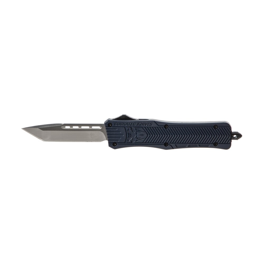cobratec knives mnyctk1mtns ctk 1 medium 3" otf tanto plain d2 steel blade/nypd blue aluminum handle features glass breaker includes pocket clip CobraTec Knives MNYCTK1MTNS CTK-1 Medium 3" OTF Tanto Plain D2 Steel Blade/NYPD Blue Aluminum Sports South item 112499