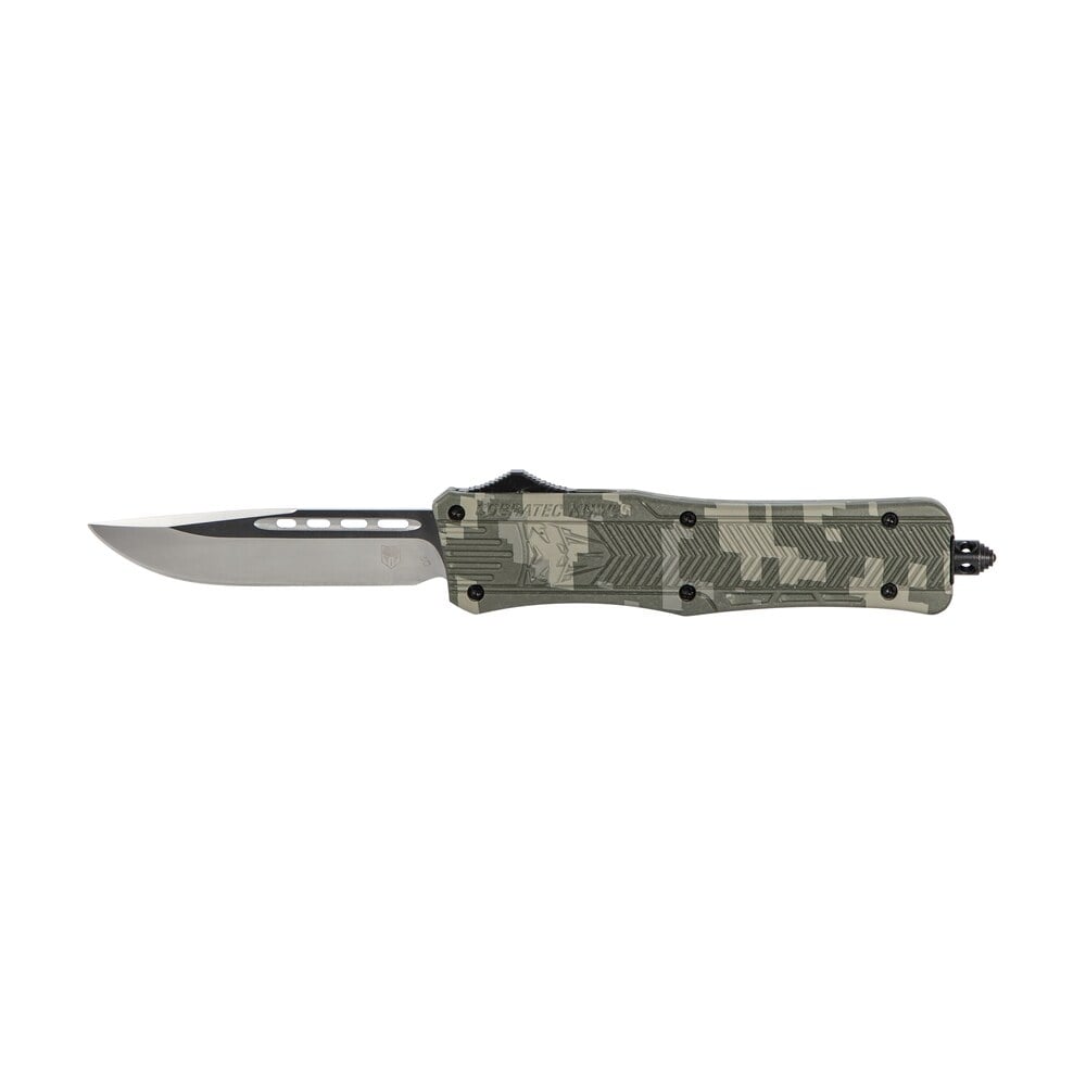 cobratec knives madcctk1mdns ctk 1 medium 3" otf drop point plain d2 steel blade/army digicamo aluminum handle features glass breaker includes pocket clip CobraTec Knives MADCCTK1MDNS CTK-1 Medium 3" OTF Drop Point Plain D2 Steel Blade/Army DigiCamo Sports South item 112500