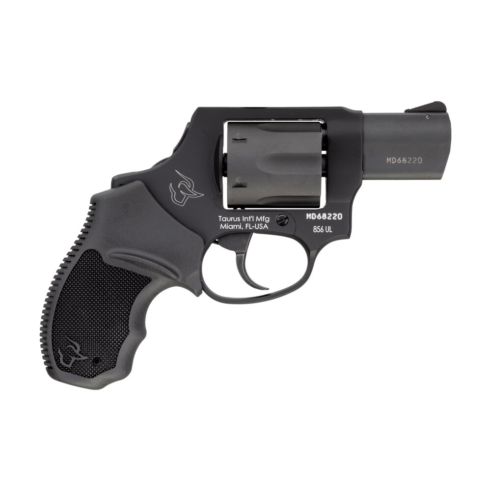 taurus 2 856021ulch 856 ultra lite 38 special +p 6rd 2" matte black carbon steel cylinder & barrel matte black anodized aluminum frame black rubber grip (concealed hammer) Taurus 2-856021ULCH 856 Ultra-Lite 38 Special +P 6rd 2" Matte Black Carbon Steel Cylinder & Sports South item 112522