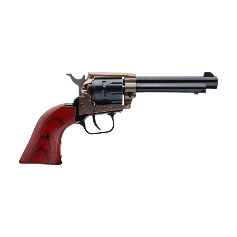 heritage mfg rr22999ch4 rough rider 22 lr 9 shot 4.75" black barrel, black cylinder, simulated case hardened zamak, frame cocobolo grips Heritage Mfg RR22999CH4 Rough Rider 22 LR 9 Shot 4.75" Black Sports South item 112658