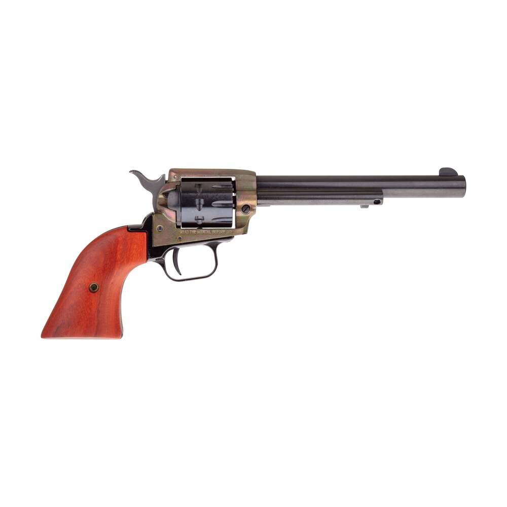 heritage mfg rr22999ch6 rough rider 22 lr 9 shot, 6.50" black steel barrel, simulated case hardened zinc alloy frame, black cylinder, cocobolo grip, hammer/thumb safety, exposed hammer Heritage Mfg RR22999CH6 Rough Rider 22 LR 9 Shot, 6.50" Black Steel Sports South item 112659