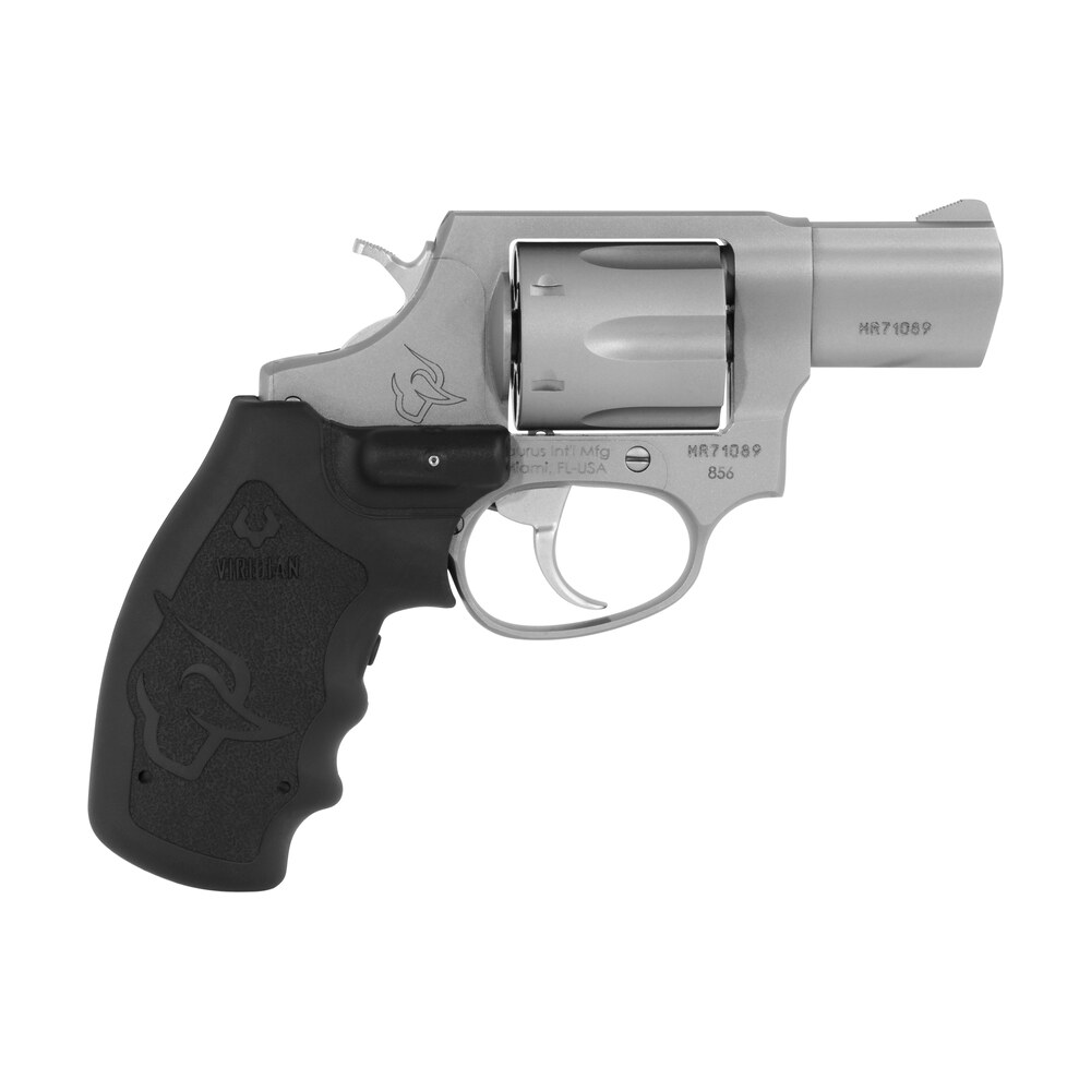 taurus 2 856029vl 856 w/laser small 38 special +p 6 shot 2" matte stainless steel barrel, cylinder & frame, black finger grooved rubber grip, viridian laser transfer bar safety, exposed hammer Taurus 2-856029VL 856 Sports South item 112695