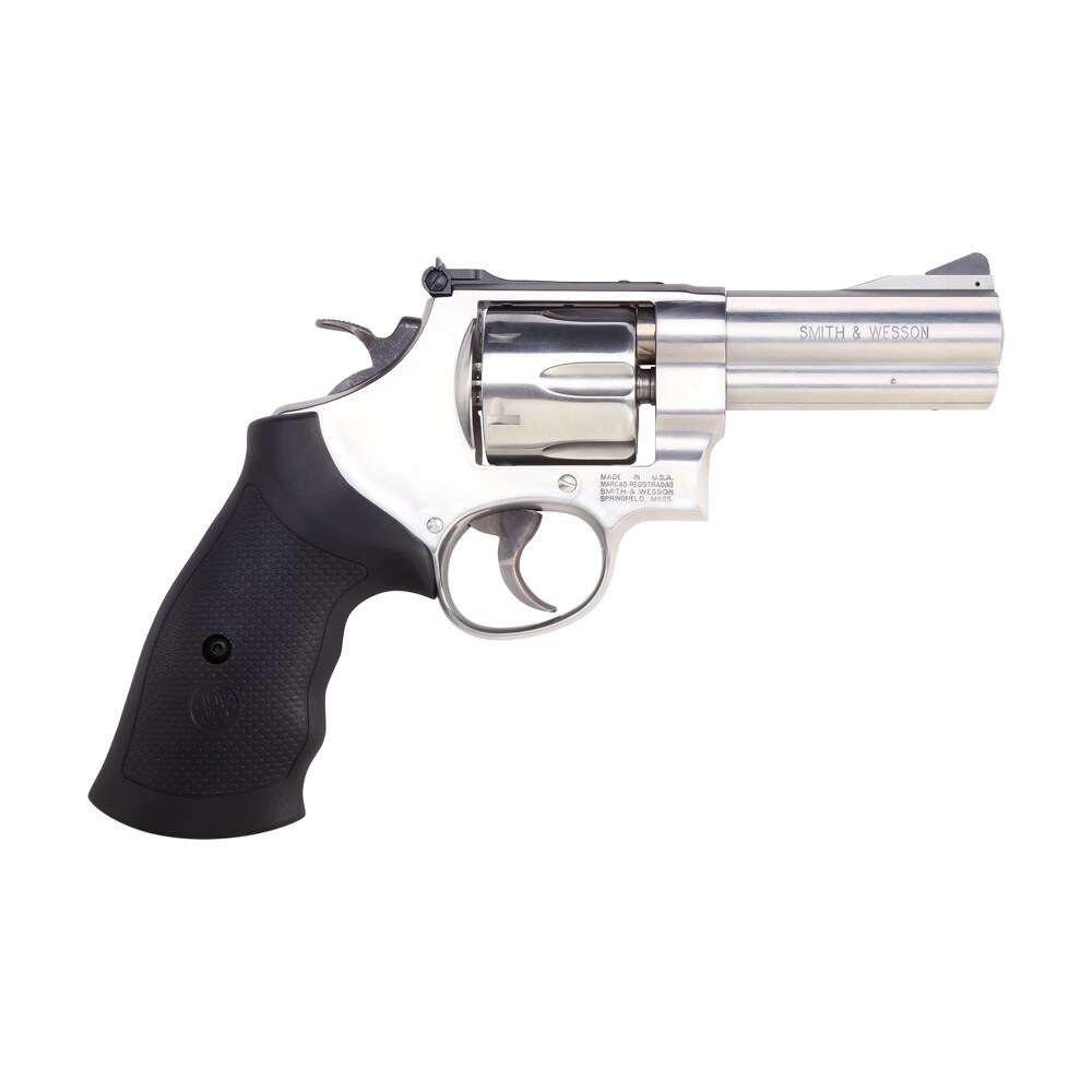 smith & wesson 12463 model 610 n frame 10mm auto/40 s&w 6 shot 4" stainless steel barrel, cylinder & frame, black finger grooved grip, internal lock safety, exposed hammer Smith & Wesson 12463 Model 610 N-Frame 10mm Auto/40 S&W 6 Shot 4" Stainless Steel Sports South item 112740