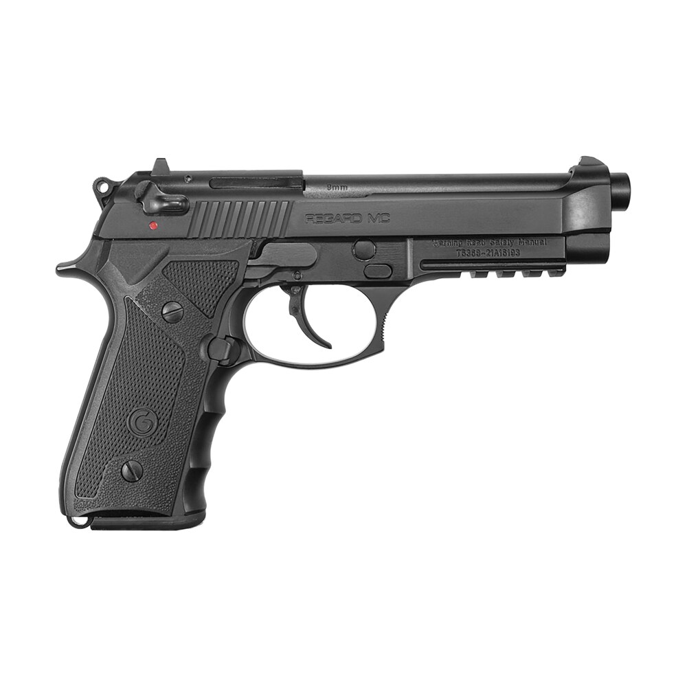 eaa girsan 390080 regard mc full size 9mm luger 18+1 4.90" black steel barrel, blued serrated slide, black aluminum frame w/picatinny rail, black polymer grips, ambidextrous EAA GIRSAN 390080 Regard MC Full Size 9mm Luger 18+1 4.90" Black Steel Sports South item 112806