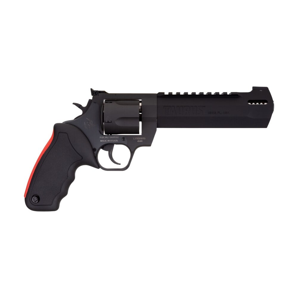 taurus 2454061rh raging hunter 454 casull 5rd 6.75" matte black oxide steel black rubber with integrated red cushion insert grip Taurus 2454061RH Raging Hunter 454 Casull 5rd 6.75" Matte Black Oxide Steel Black Rubber Sports South item 112914