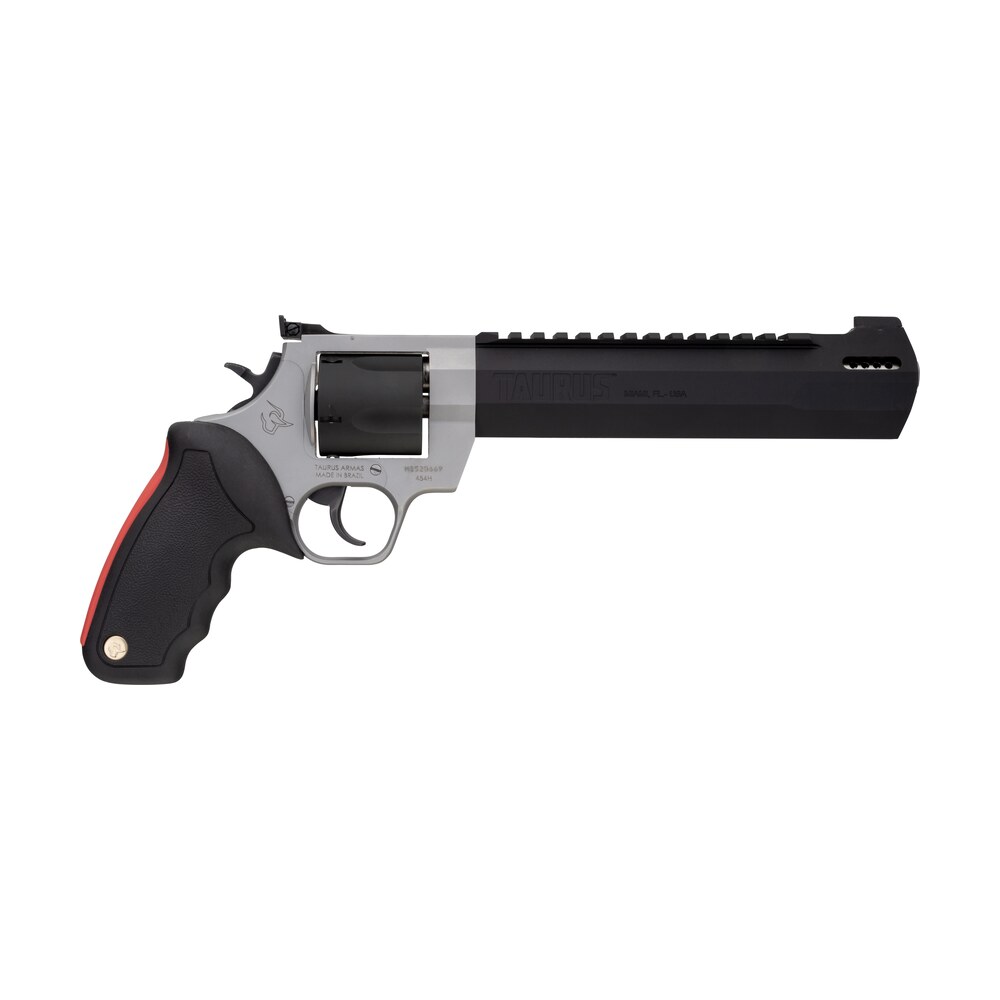 taurus 2454085rh raging hunter 454 casull 5rd 8.37" matte black oxide cylinder & barrel matte stainless steel frame black rubber with integrated red cushion insert grip Taurus 2454085RH Raging Hunter 454 Casull 5rd 8.37" Matte Black Oxide Cylinder & Barrel Sports South item 112917