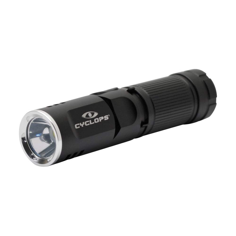 cyclops cycflx400 flx400 led flashlight black anodized 160/400 lumens white led Cyclops CYCFLX400 FLX400 LED Flashlight Black Anodized 160/400 Lumens White LED Sports South item 113064