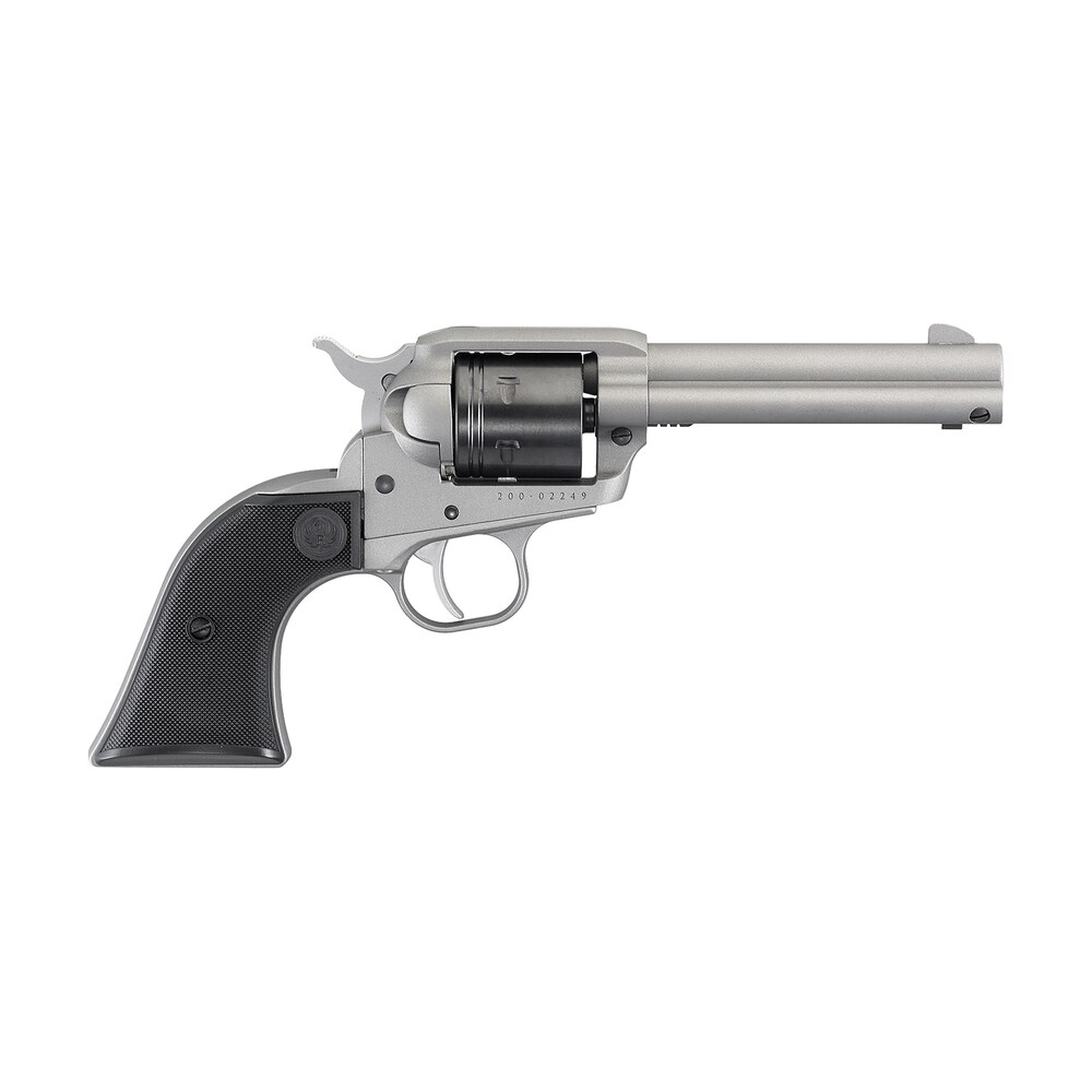 ruger 2003 wrangler 22 lr 6 shot 4.62" silver cerakote, silver cerkoate aluminum frame & cylinder black checkered polymer grips Ruger 2003 Wrangler 22 LR 6 Shot 4.62" Silver Cerakote, Silver Cerkoate Aluminum Frame & Sports South item 113148
