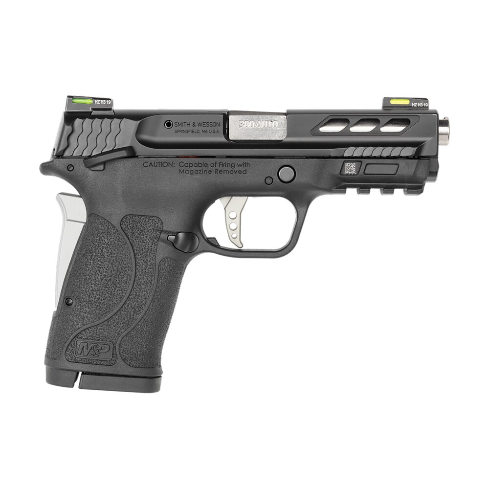 smith & wesson 12718 performance center m&p shield ez m2.0 380 acp 3.80" 8+1 matte black black armornite stainless steel slide black polymer grip silver colored accents Smith & Wesson 12718 Performance Center M&P Shield EZ M2.0 380 ACP 3.80" 8+1 Matte Sports South item 113258
