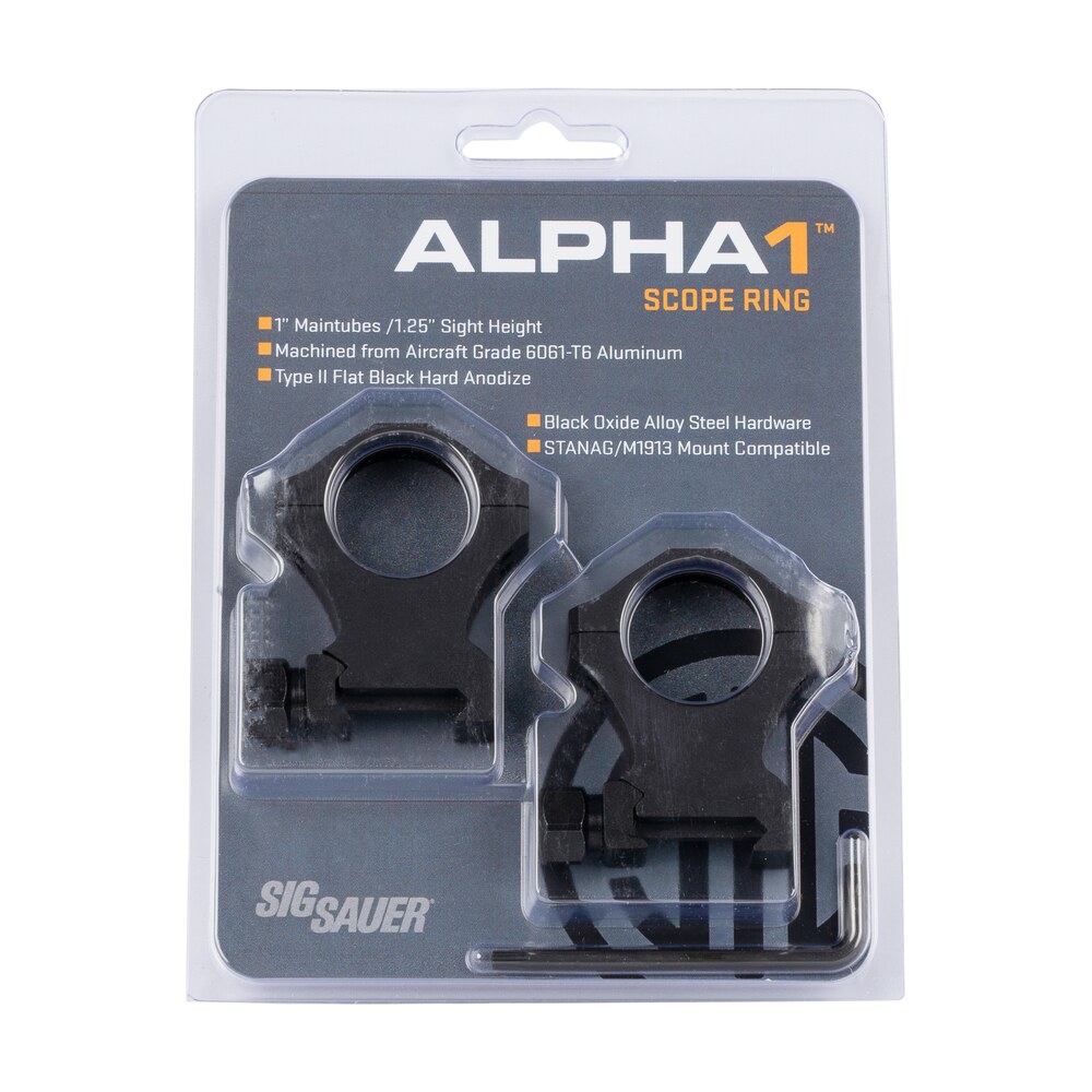 sig sauer electro optics soa10022 alpha 1 matte black 1" extra high 0 moa Sig Sauer Electro-Optics SOA10022 Alpha 1 Matte Black 1" Extra High 0 MOA Sports South item 113480