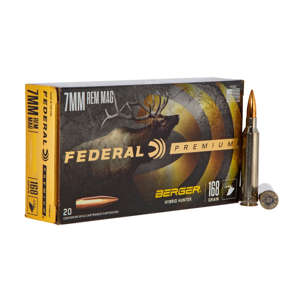 federal pr7bch1 premium 7mmremmag 168gr berger hybrid hunter 20 per box/10 case Federal PR7BCH1 Premium 7mmRemMag 168gr Berger Hybrid Hunter 20 Per Box/10 Case Sports South item 113550