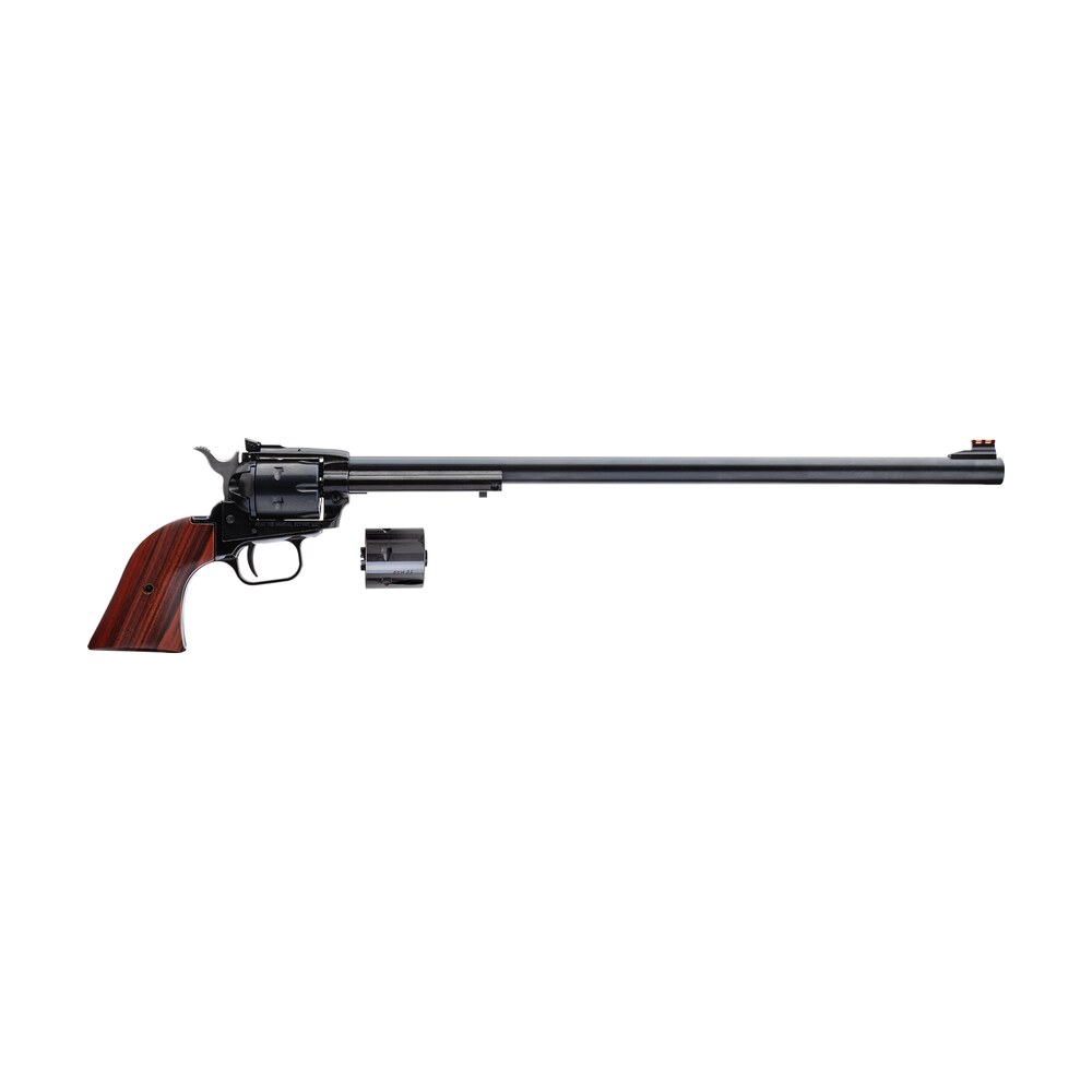 heritage mfg rr22mb16as rough rider 22 lr 22 wmr 6 shot 16" black barrel, cylinder & zamak frame, cocobolo grips Heritage Mfg RR22MB16AS Rough Rider 22 LR 22 WMR 6 Shot 16" Black Sports South item 113677