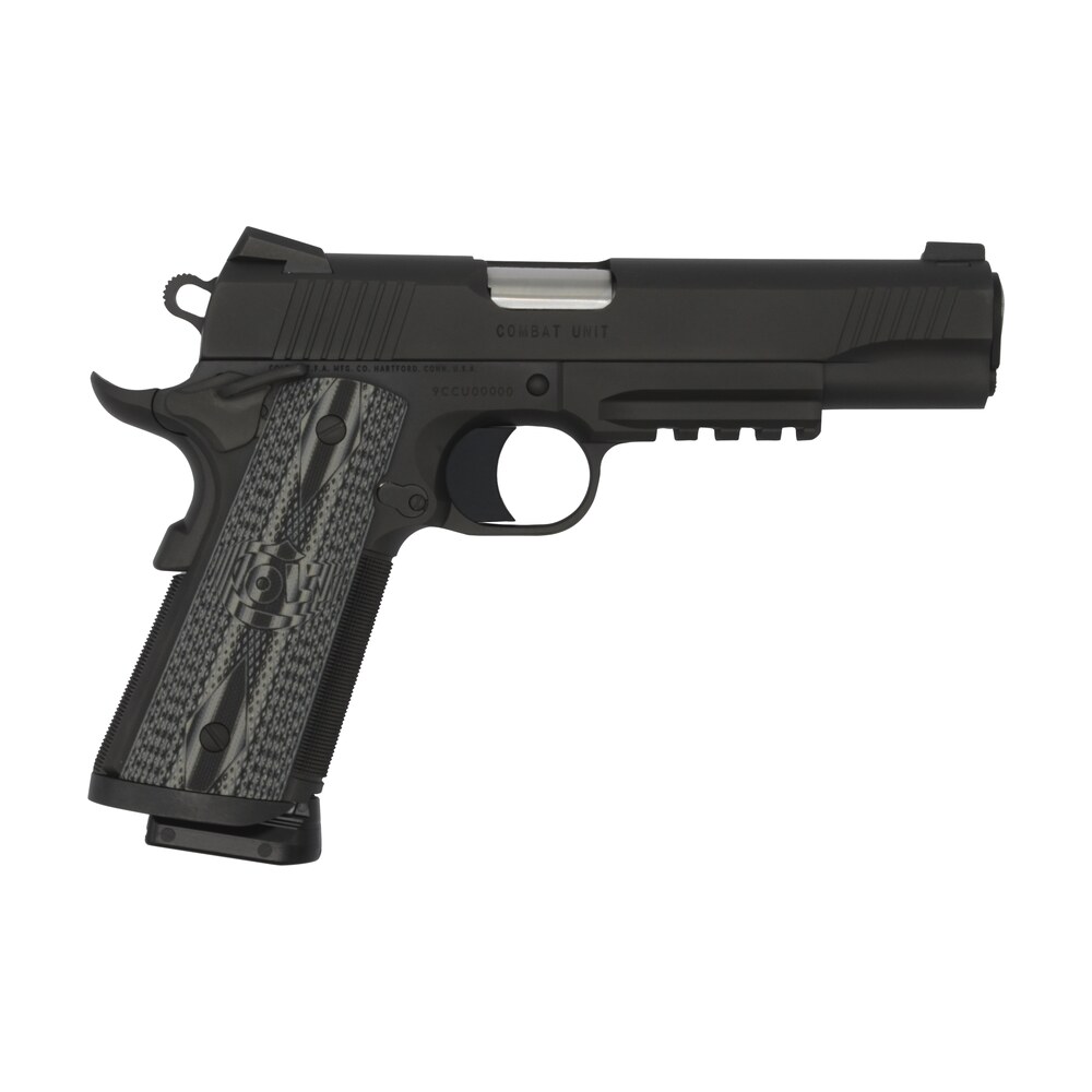 colt mfg o1082rgccu ccu rail government 9mm luger 9+1 5" national match barrel, matte black dlc serrated stainless steel slide & frame w/picatinny rail, black scalloped g10 grip, ambidextrous Colt Mfg O1082RGCCU CCU Rail Government 9mm Luger 9+1 5" National Match Sports South item 113926