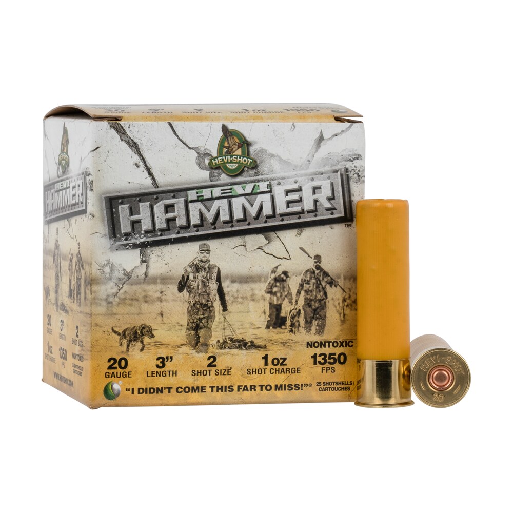 hevi shot hs29002 hevi hammer 20gauge 3" 1oz 2shot 25 per box/10 case HEVI-Shot HS29002 HEVI-Hammer 20Gauge 3" 1oz 2Shot 25 Per Box/10 Case Sports South item 114147