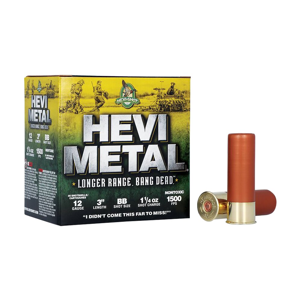 hevi metal hs38088 hevi metal longer range 12gauge 3" 1 1/4oz bbshot 25 per box/10 case HEVI-Metal HS38088 HEVI-Metal Longer Range 12Gauge 3" 1 1/4oz BBShot 25 Per Box/10 Case Sports South item 114157