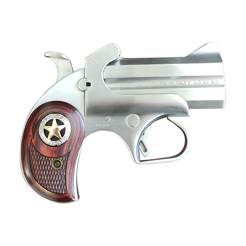bond arms bard rustic defender original sports south exclusive 45 colt/410 gauge 2rd shot 3" rosewood w/integrated star grips right hand Bond Arms BARD Rustic Defender Original Sports South Exclusive 45 Colt/410 Gauge 2rd Shot 3" Sports South item 114220