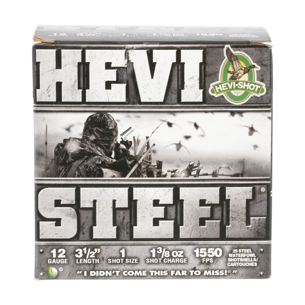 hevi shot hs65001 hevi steel 12gauge 3.50" 1 3/8oz 1shot 25 per box/10 case HEVI-Shot HS65001 HEVI-Steel 12Gauge 3.50" 1 3/8oz 1Shot 25 Per Box/10 Case Sports South item 114491