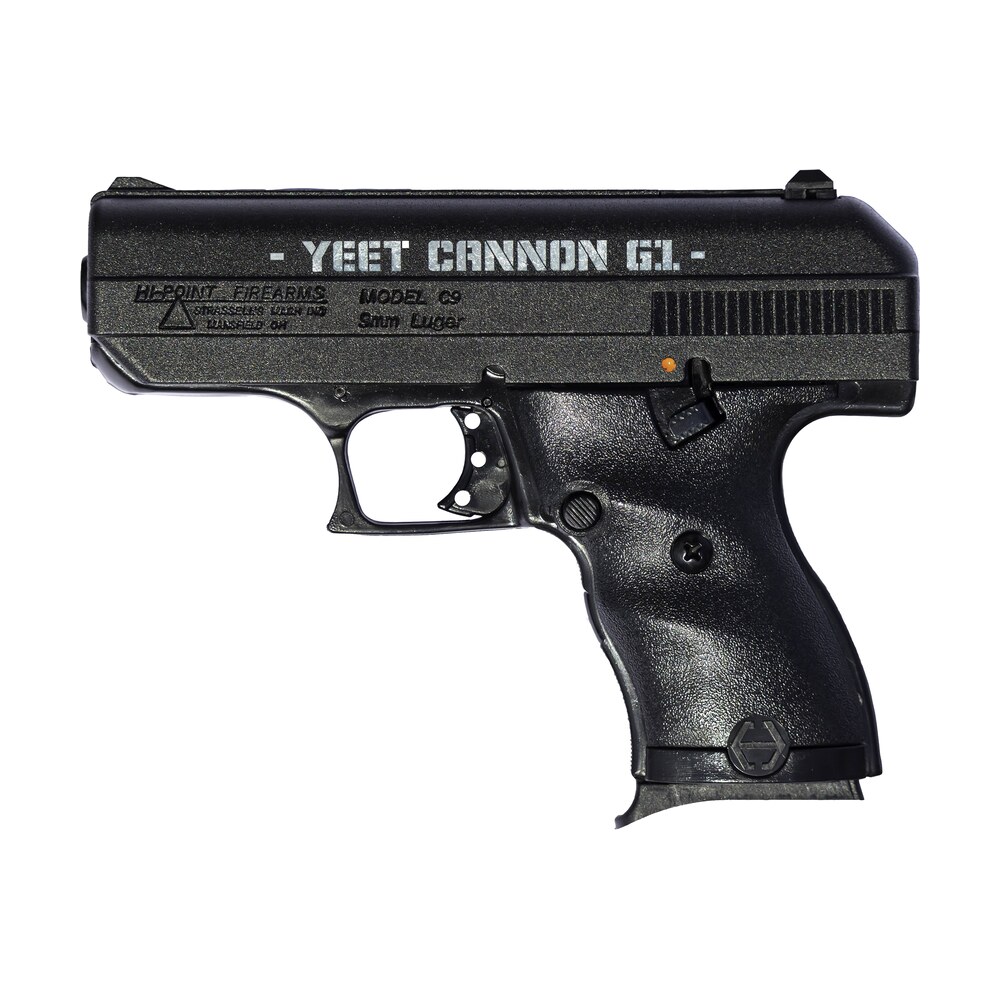 hi point 916g1yc yc9 gen1 9mm luger 8+1 3.50" black steel barrel, black serrated w/engraving steel slide, black polymer frame & grip, right hand Hi-Point 916G1YC YC9 Gen1 9mm Luger 8+1 3.50" Black Steel Sports South item 114648