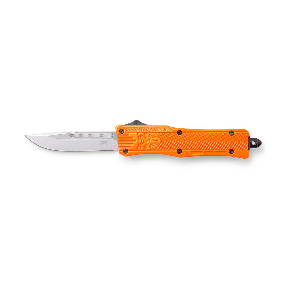 cobratec knives sorctk1sdns ctk 1 small 2.75" otf drop point plain d2 steel blade/orange aluminum handle features glass breaker includes pocket clip CobraTec Knives SORCTK1SDNS CTK-1 Small 2.75" OTF Drop Point Plain D2 Steel Blade/Orange Sports South item 115234