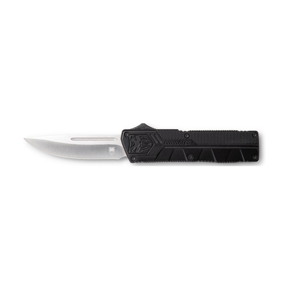 cobratec knives bctlwdns lightweight 3.25" otf drop point plain d2 steel blade/black aluminum handle includes pocket clip CobraTec Knives BCTLWDNS Lightweight 3.25" OTF Drop Point Plain D2 Steel Blade/Black Aluminum Sports South item 115608
