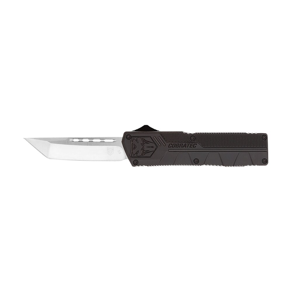 cobratec knives bctlwtns lightweight 3.25" otf tanto plain d2 steel blade/black aluminum handle includes pocket clip CobraTec Knives BCTLWTNS Lightweight 3.25" OTF Tanto Plain D2 Steel Blade/Black Aluminum Handle Sports South item 115618