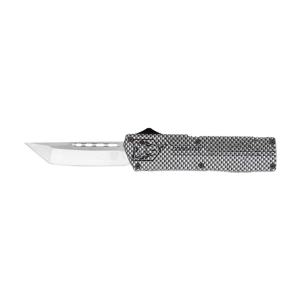 cobratec knives cfctlwtns lightweight 3.25" otf tanto plain d2 steel blade/carbon fiber aluminum handle includes pocket clip CobraTec Knives CFCTLWTNS Lightweight 3.25" OTF Tanto Plain D2 Steel Blade/Carbon Fiber Sports South item 115619
