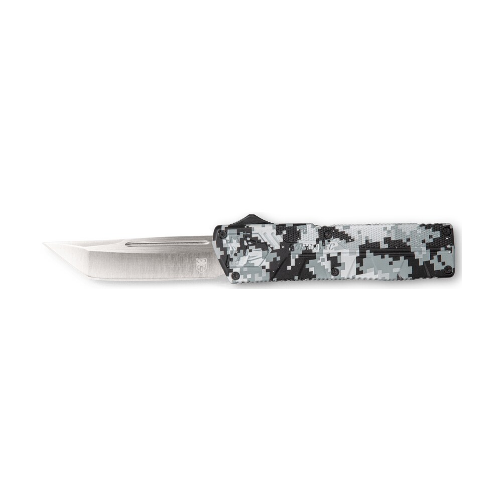 cobratec knives wdcctletns lightweight 3.25" otf tanto plain d2 steel blade/winter digi camo aluminum handle includes pocket clip CobraTec Knives WDCCTLETNS Lightweight 3.25" OTF Tanto Plain D2 Steel Blade/Winter Digi Camo Sports South item 115622