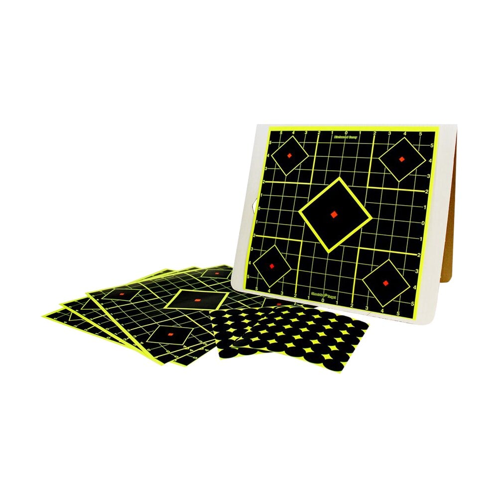 birchwood casey 34202 shoot n c reactive target kit self adhesive paper black/yellow 12"x12" 5 diamond 4 pack Birchwood Casey 34202 Shoot-N-C Reactive Target Kit Self-Adhesive Paper Black/Yellow 12"x12" Sports South item 115750