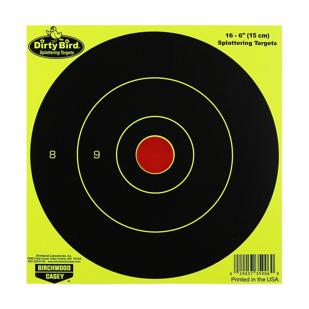 birchwood casey 35906 dirty bird 6" bullseye paper hanging pistol/rifle black/yellow 16 per pkg Birchwood Casey 35906 Dirty Bird 6" Bullseye Paper Hanging Pistol/Rifle Black/Yellow 16 Per Pkg Sports South item 115753