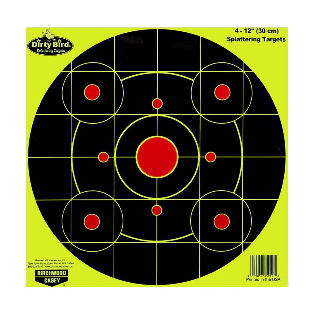 birchwood casey 35912 dirty bird sight in circle paper hanging pistol/rifle 12" black/red 4 per pkg Birchwood Casey 35912 Dirty Bird Sight-In Circle Paper Hanging Pistol/Rifle 12" Black/Red 4 Per Sports South item 115755