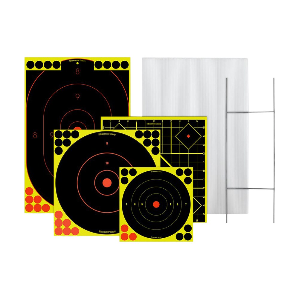 birchwood casey 38102 sharpshooter stand & target kit standing paper black/yellow 1 frame/4 targets Birchwood Casey 38102 Sharpshooter Stand & Target Kit Standing Paper Black/Yellow 1 Frame/4 Sports South item 115761