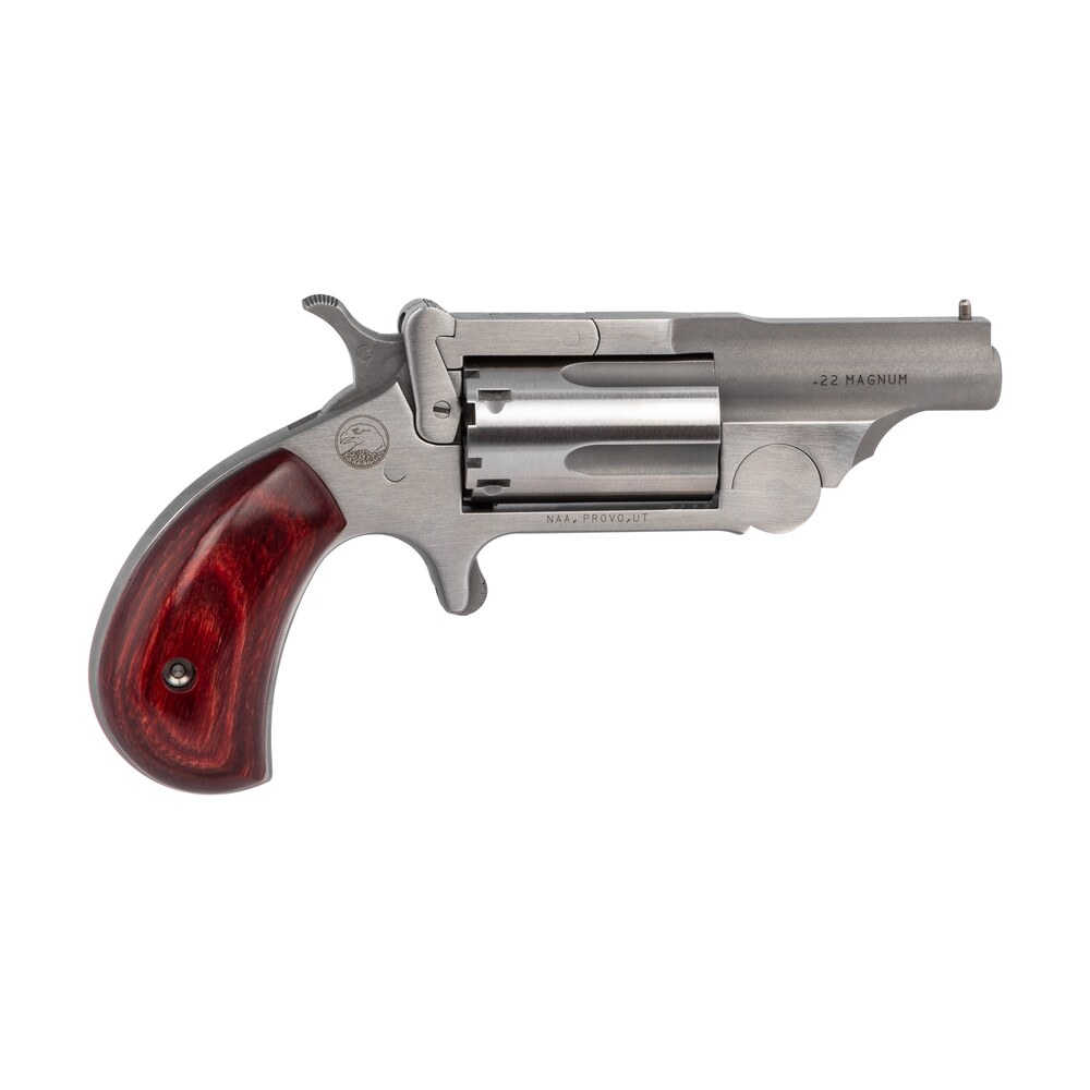 north american arms 22mcr ranger ii conversion 22 lr/22 wmr 5 shot 1.63" stainless steel barrel, satin stainless steel frame, stainless cylinder, rosewood birdshead grip, exposed hammer North American Arms 22MCR Ranger II Conversion 22 LR/22 WMR 5 Shot 1.63" Stainless Steel Sports South item 115821