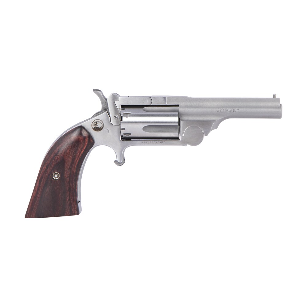 north american arms 22mcr250 ranger ii 22 lr/22 wmr 5 shot 2.50" stainless steel barrel, stainless steel frame, stainless cylinder, rosewood boot grip, exposed hammer North American Arms 22MCR250 Ranger II 22 LR/22 WMR 5 Shot 2.50" Stainless Steel Sports South item 115823