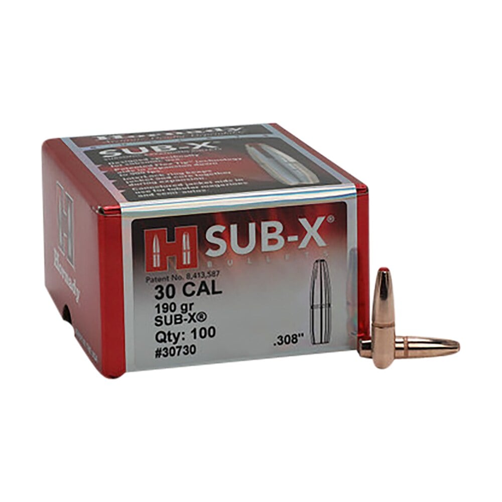 hornady 30730 sub x 30 cal .308 190 gr subsonic expanding 100 per box/ 15 case Hornady 30730 Sub-X 30 Cal .308 190 gr Subsonic eXpanding 100 Per Box/ 15 Case Sports South item 115828