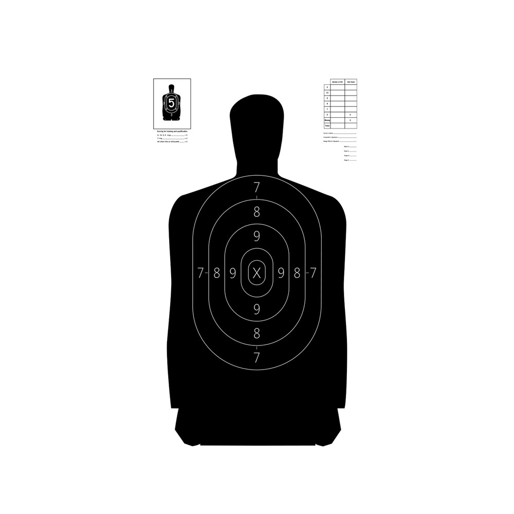 action target s29100 qualification silhouette heavy paper hanging 11.50" x 22" black/white 100 per box Action Target S29100 Qualification Silhouette Heavy Paper Hanging 11.50" x 22" Black/White 100 Sports South item 116011