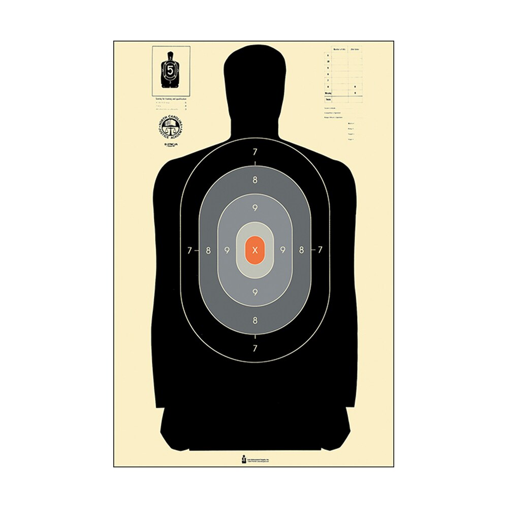 action target b27ncja100 qualification nc criminal justice academy silhouette paper hanging 24" x 45" black/gray/white 100 per box Action Target B27NCJA100 Qualification NC Criminal Justice Academy Silhouette Paper Hanging 24" Sports South item 116016