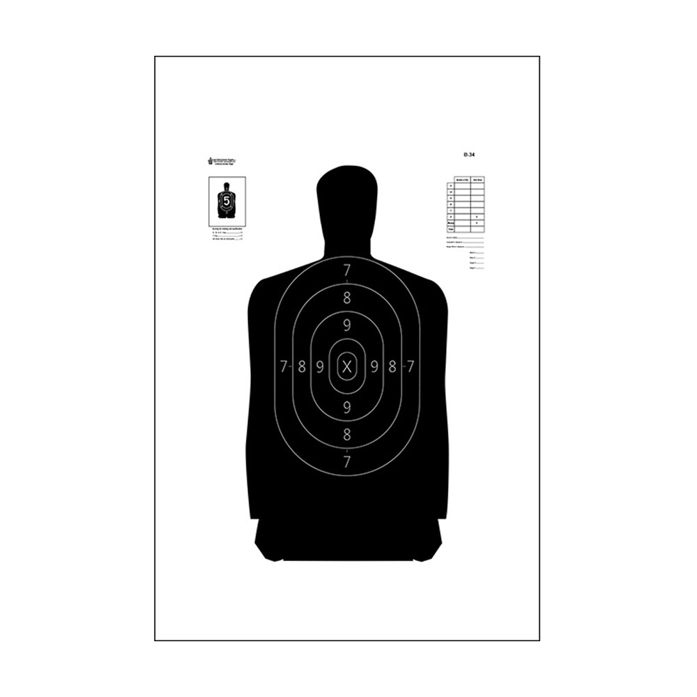 action target b34100 qualification silhouette paper hanging 25 yds 17.50" x 23" black/white 100 per box Action Target B34100 Qualification Silhouette Paper Hanging 25 yds 17.50" x 23" Black/White 100 Sports South item 116017