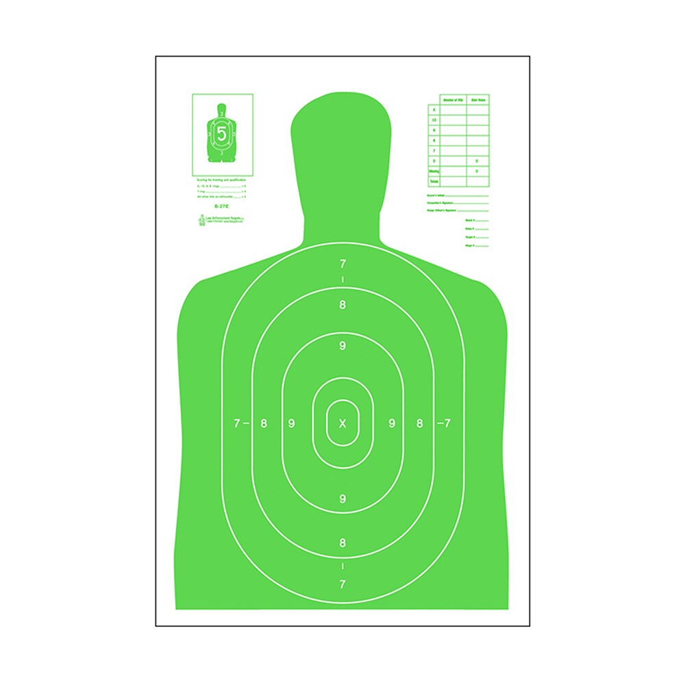 action target b27elgr100 qualification high visibility silhouette paper 23"x35" fluorescent green/white 100 per box Action Target B27ELGR100 Qualification High Visibility Silhouette Paper 23"x35" Fluorescent Sports South item 116042